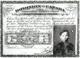 modèle de Permis d'entrée ou de séjour pour immigrants chinois: en 1919, ce permis coûtait 500$