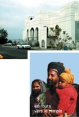 Un temple et une famille hindoue.