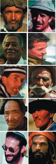 Photos d'hommes de différentes origines ethniques.