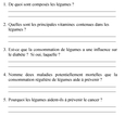 Exercice - Les légumes (sans choix de réponse) (1 de 2).