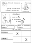 Dans la première ou dans la deuxième syllabe? (1 de 3).