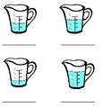 Combien y a-t-il d'eau dans la tasse à mesurer? Combien y a-t-il d'eau dans la tasse à mesurer?