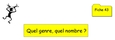 Fiche 43- Quel genre, quel nombre? Fiche 43- Quel genre, quel nombre?