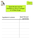 Fiche 12- Quantités des recettes Fiche 12- Quantités des recettes