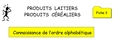Fiche 3- Connaissance de l'ordre alphabétique Fiche 3- Connaissance de l'ordre alphabétique
