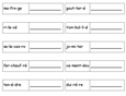 Remettre les syllabes dans l'ordre pour former des mots. Remettre les syllabes dans l'ordre pour former des mots.