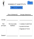 Fiche 9- Menu à compléter Fiche 9- Menu à compléter
