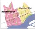 Carte illustrant les secteurs Mercier-Ouest et Mercier-Est