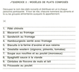 3.2 – Exercice 2: Modèles de plats composés.