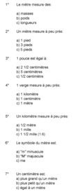 Quiz - Mesure de longueur (1 de 4)