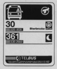 Panneau d'autobus de la ville de Montréal.
