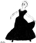 Une femme en robe de bal.