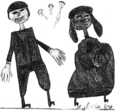 Dessin d'un homme et d'une femme souriant.