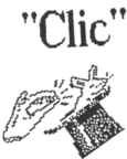 "Clic" et une main faisant apparaître un lapin d'un chapeau