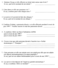 Exercice – Questionnaire (1 de 2).