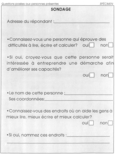 Questions posées aux personnes présentes - Spécimen.