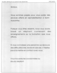 Feuillet distribué aux personnes absentes – Spécimen.