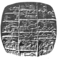 Écriture sur tablette d'argile.