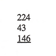 Illustration de l'addition de trois nombres : 224, 43 et 146