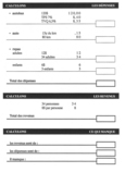 Feuille de calcul des dépenses