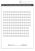 La fiche 5 : Trouve une façon rapide de compter les petits bonshommes représente une série de bonshommes à compter