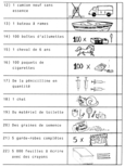 Liste des choses proposées (2 de 3).