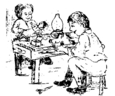 Un homme et une femme assis à une table.