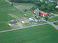 Vue aérienne d'une ferme.