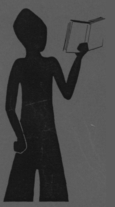 Personnage qui lit un livre.