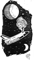 Navette spatiale de la NASA dans l'espace.