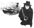 Deux hommes avec des instruments de musique.
