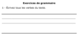 Exercices de grammaire (1 de 2).