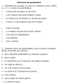 Exercices de grammaire (1 de 3).