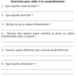 Exercices de compréhension