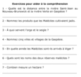 Exercices de compréhension