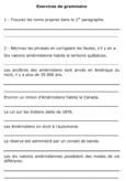 Exercices de grammaire (1 de 2).