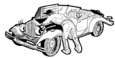 Homme qui répare une voiture