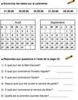Exercices sur l'horaire de la semaine