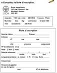 Exercice Fiche d'inscription