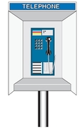 Une cabine téléphonique.