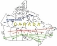 Carte géographique du Canada représentant les territoires, provinces et villes.