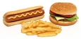 Hot-dog, hamburger et frites