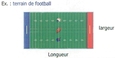 Exemple d'un terrain de football : longueur, largeur